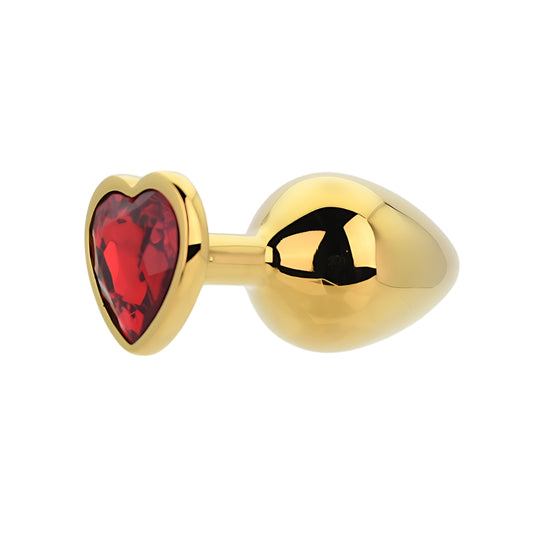 Toosh Heart Shaped Gold with Red Stone Medium