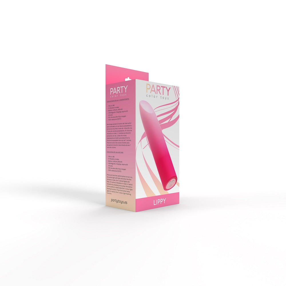 Party Color LIPPY Rechargeable Bullet Vibrator Pink