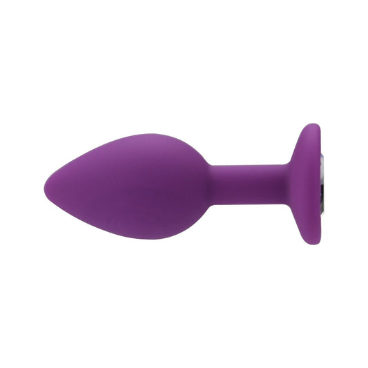 Loving Joy Jewelled Silicone Butt Plug Purple -Small