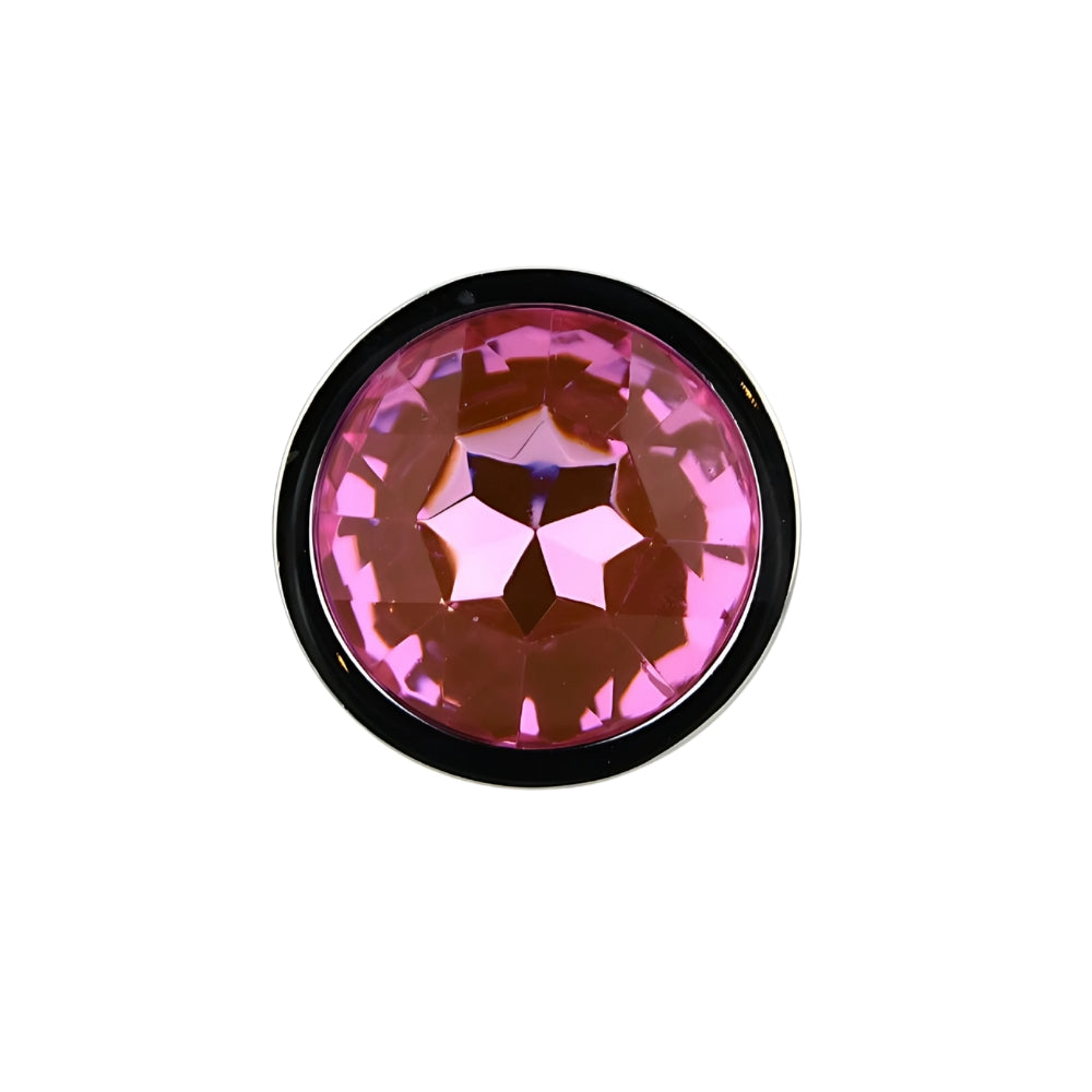 Toosh Silver Metal Butt Plug Small Pink Stone