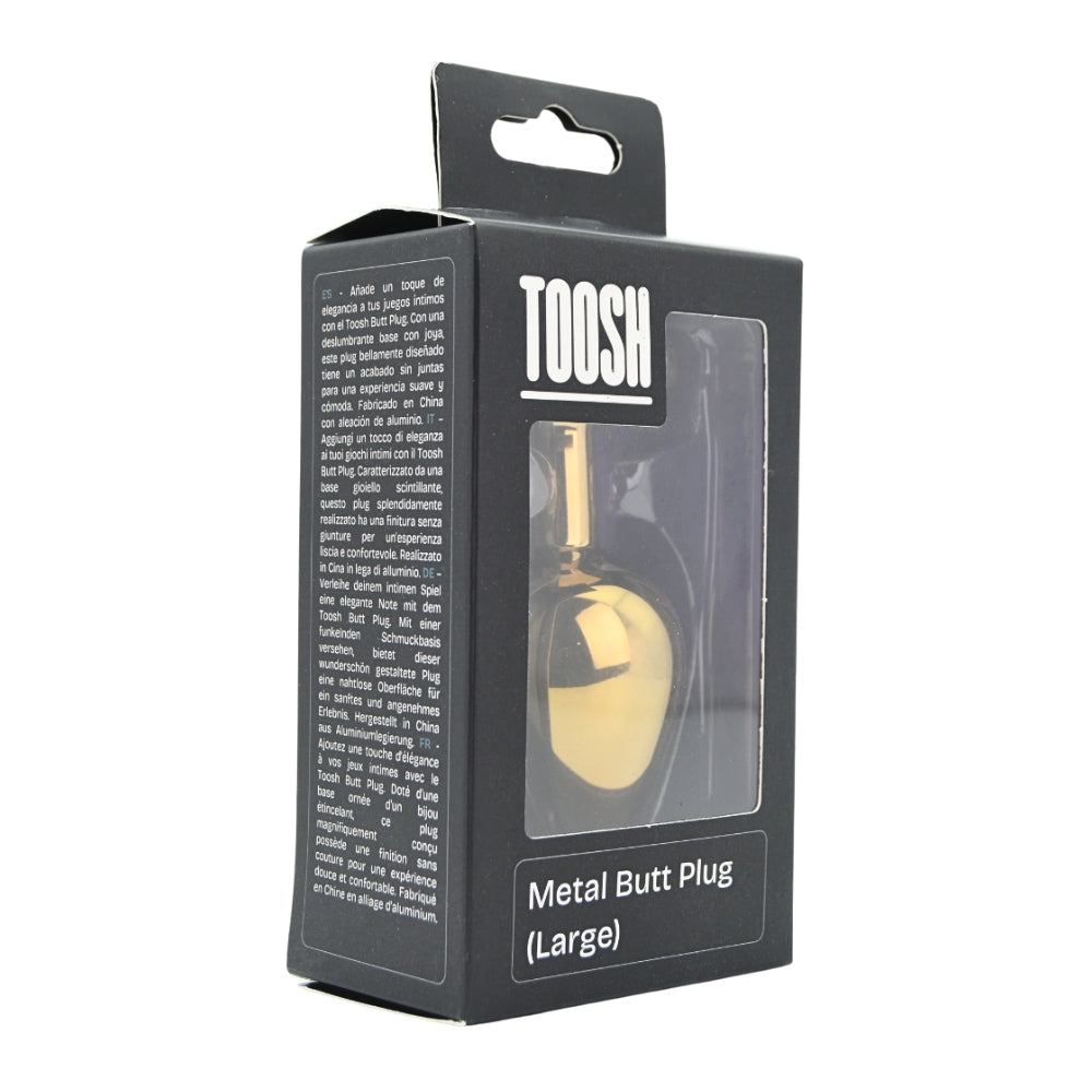Toosh Gold Metal Butt Plug Large Pink Stone