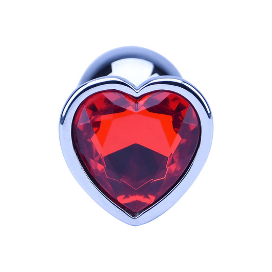 Precious Metals Heart Shaped Butt Plug-Silver